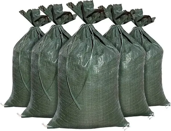 Sandbaggy - Heavy Duty Empty Sandbags For Flooding (14" X 26") - Poly Sand Bags For Flood Barrier, Weight, Construction, Earth Bag Homes - Reusable, UV Resistant - Tie Strings Attached (10 Bags)