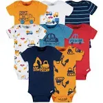 8-Pack Baby Boys Construction Zone Short Sleeve Onesies® Bodysuits