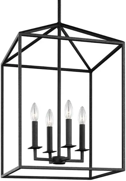 Sea Gull Lighting Generation 5215004-782 Transitional Four Light Hall/Foyer Pendant from Seagull-Perryton Collection Dark Finish, 12.25 inches, Small, Heirloom Bronze