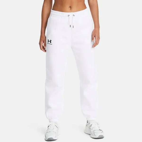 Women's Icon Fleece Joggers - White, SMS, Under Armour