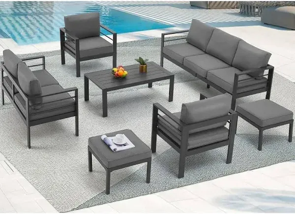 Aecojoy 7 Pieces Aluminum Patio Furniture Set