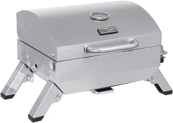 Royal Gourmet GT1001 Stainless Steel Portable Grill, 10000 BTU BBQ Tabletop Gas Grill, Silver