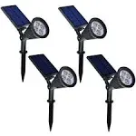 Solar Spotlight for Tree, Driveway, Yard, Lawn, Pathway, Garden (4-Pack)