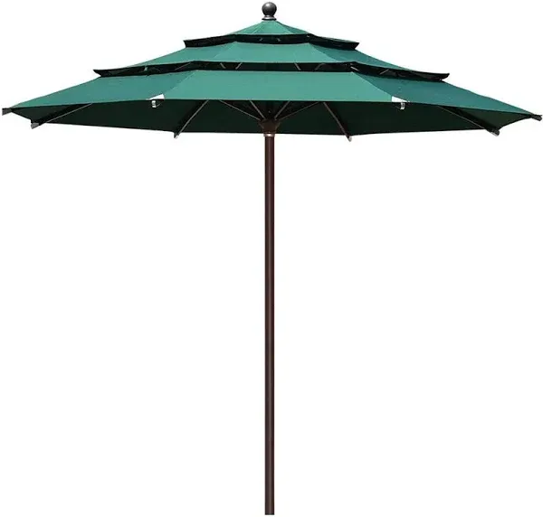 EliteShade USA 10-Year-Non-Fading Sunumbrella 9ft 3 Tiers Market Umbrella Patio Umbrella Outdoor Table Umbrella with Ventilation