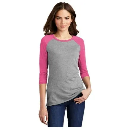 District Women&#039;s Perfect Tri 3/4-Sleeve Raglan Tee RED FROST | GRAY FROST 3XL