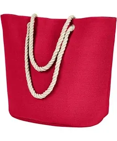 BAGedge BE256 Polyester Canvas Rope Tote - Red - Os