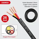 Lesnlok 18 Gauge Electrical Wire 2 Conductor,18 AWG Electrical Wire Stranded PVC Cord Oxygen-Free Copper Cable,50ft Pure Copper Electrical Wire Cord