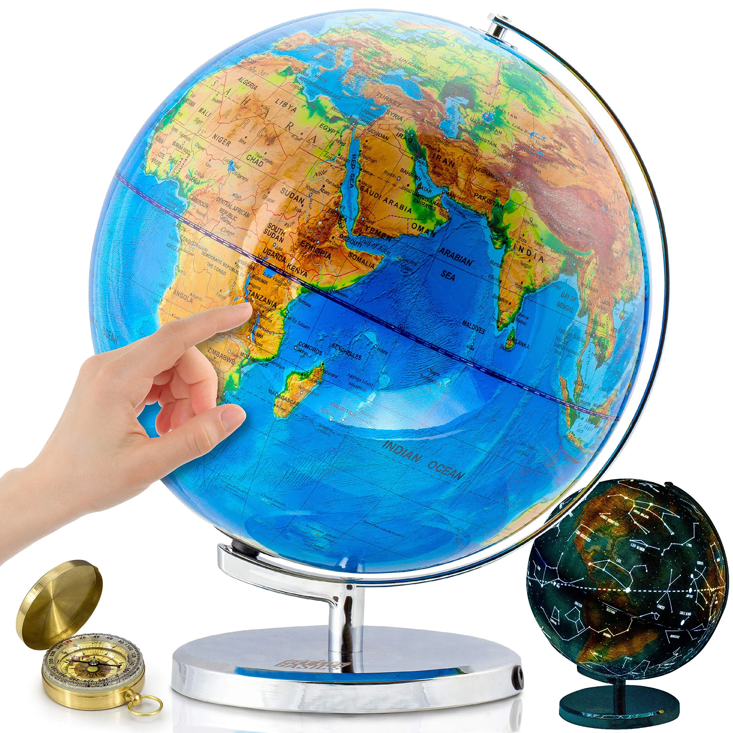 GetLifeBasics Illuminated World Globe with Stand