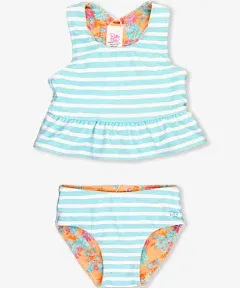 RuffleButts Vibrant Valley Reversible Peplum Tankini