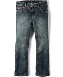 Boys The Children&#039;s Place blue denim bootcut adjustable waist jeans size 16 NWT