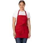 Chef Works - F10-RED - Red Three Pocket Apron