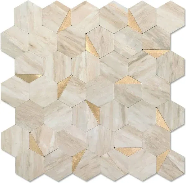 OYASIMI Hexagon Peel and Stick Backsplash for Kitchen Wall 10 Sheets Heat Res...