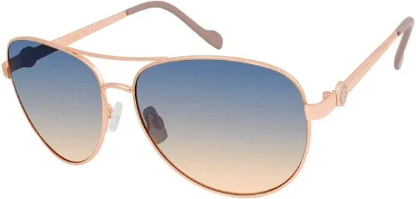 Jessica Simpson Aviator Sunglasses J5596 Rose Gold Tone Nude Sunnies Shades NEW