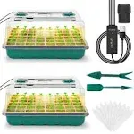 Ryscam Seed Starter Tray with Grow Light, 96-cell Seed Starter Kit, Seedling Starter Trays with Humidity Domes, Automatic Timer, Adjustable Light