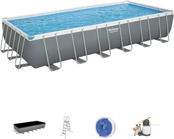 Bestway 24' x 12' x 52" Rectangular Above Ground Swimming Pool Set