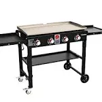 Gas One Propane Burner Grill 36-Inch Flat Top Grill Griddle Cooking Station Foldable 4 Burner Propane Grill with Pre-Seasoned Griddle Professional