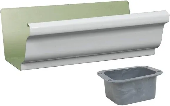 Amerimax 27080 White Aluminum K-Style Gutter End 4 H x 3 W x 5 L in. with Drop