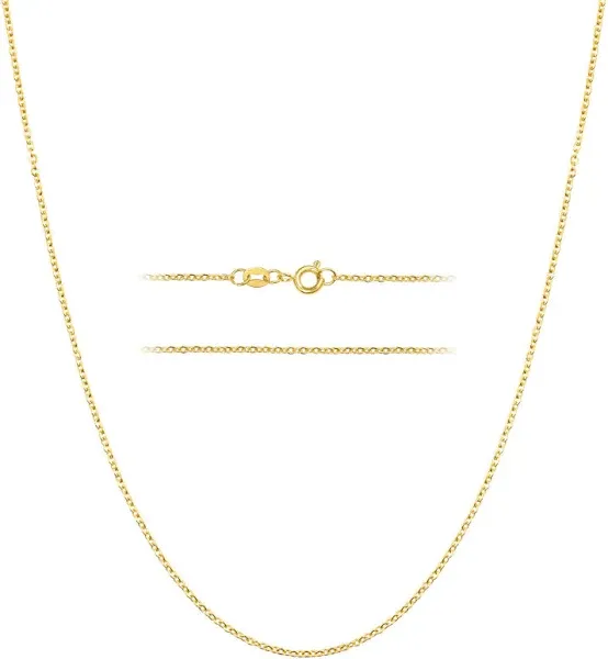 Kisper 24K Gold Cable Link Chain Necklace