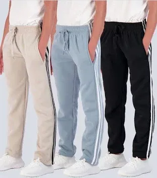 3 Pack: Boys&#039; Tech Fleece Open Bottom Sweatpants with Pockets