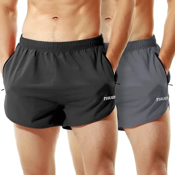  Men&#039;s Running Shorts Gym Athletic Workout Shorts for Men 3 inch X-Large Green