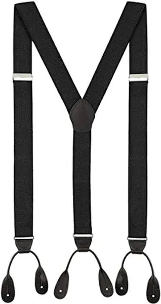 LUTHER PIKE SEATTLE Suspenders for Men - 1.25&#034; Y-Back Men&#039;s Black 