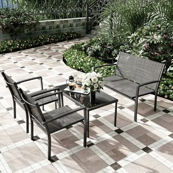 Ivy Bronx Onika 4 Piece Patio Conversation Set