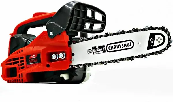 25.4cc Gas Top Handle Chainsaw with 12'' Bar Chain 2-Stroke Engine Cut Tree Wood