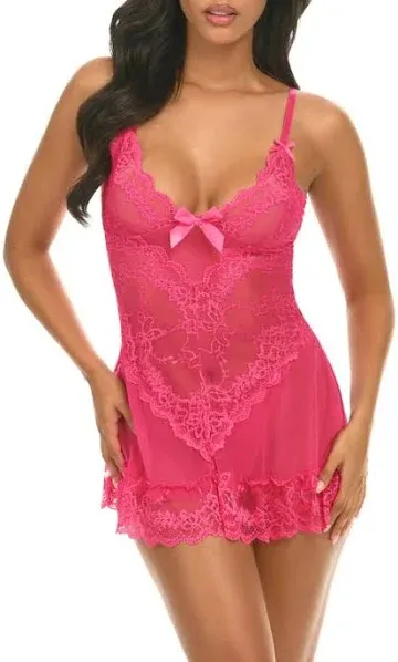 Oh La La Cheri Valentine Lace Babydoll Women's Set