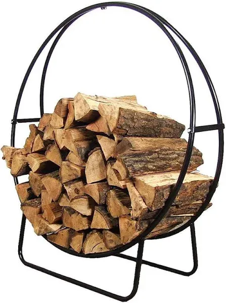 Sunnydaze Outdoor Steel Firewood Log Hoop Rack