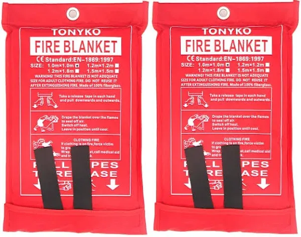  Emergency Fire Blankets, Flame Retardant Protection and Heat White(2pack)