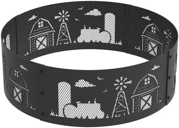 Blue Sky 36" Farm Design Fire Ring