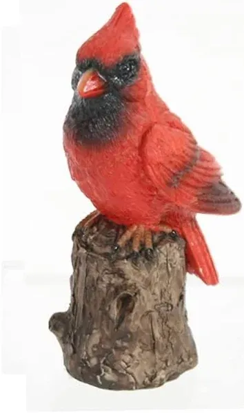 Northlight 4.5" Red Cardinal Bird on a Tree Stump Christmas Figurine