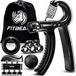 FitBeast Hand Grip Strengthener Workout Kit (5 Pack) Forearm Black