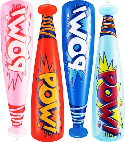 Pow Inflatable Baseball Bat - (Pack of 12) Oversized 20 Inch Inflatable Toy B...