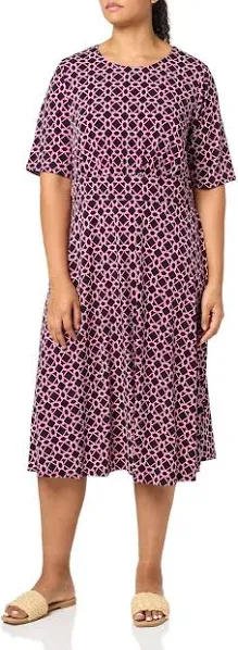 London Times Women's Printed Midi A-Line Dress