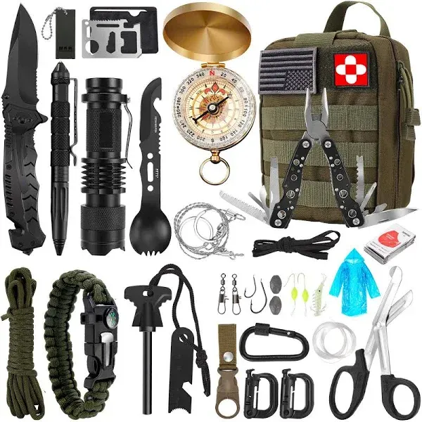 Gifts for Him Men Dad Christmas, Survival Kits, Emergency Survival Gear and Equipment, Cool Gadgets for Men Camping Fishing Hunting Outdoor