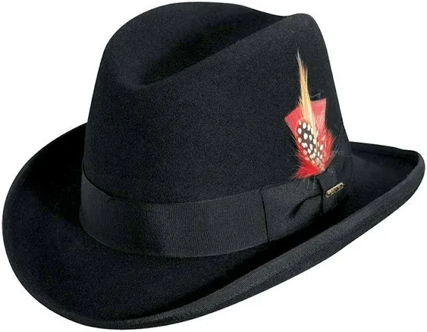 Scala Men's Homburg Wool Felt Godfather Hat