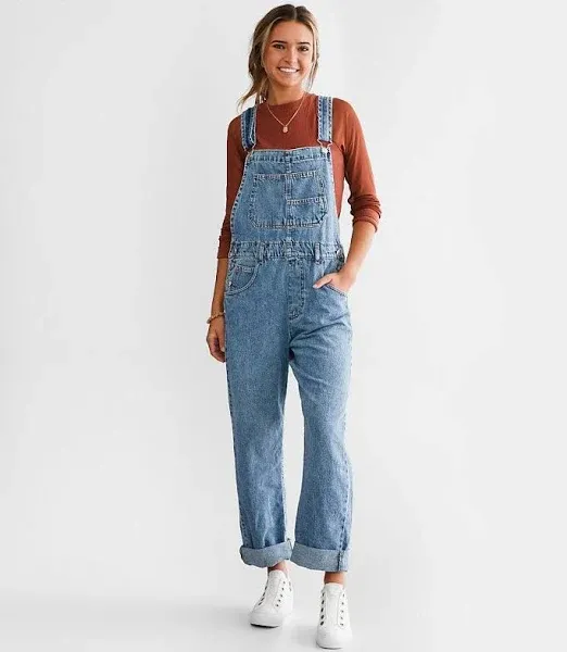 Free People Women's Denim Ziggy Overalls