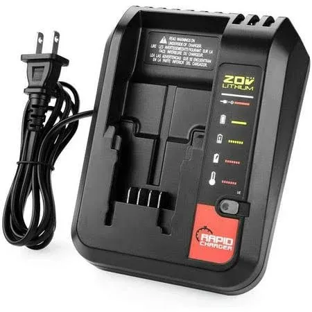 20V MAX Rapid Battery Charger PCC692L for Porter Cable 20 Volt Lithium Battery