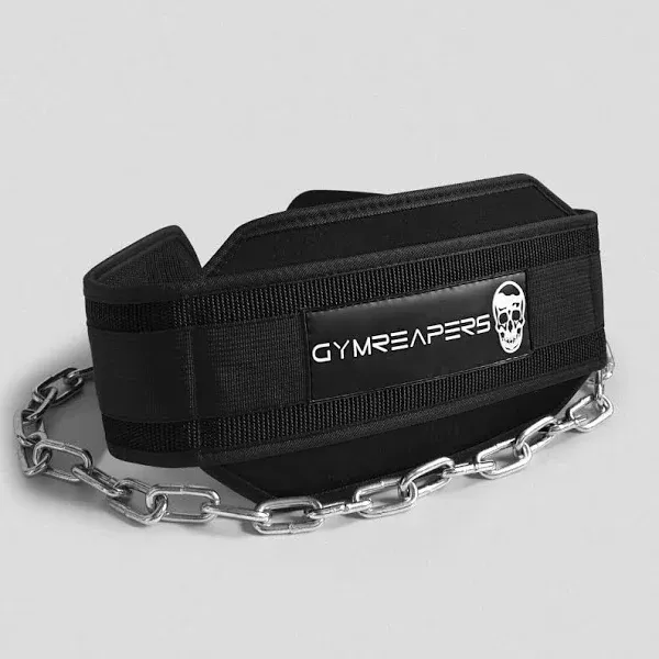  Dip Belt With Chain For Weightlifting, Pull Ups, Dips - Heavy Duty Steel Black