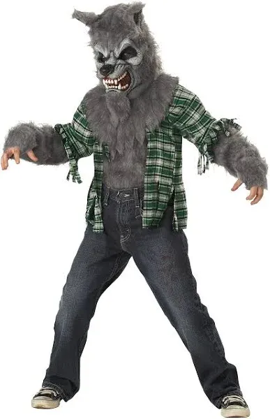 Howling At The Moon Werewolf Lycans Child Costume Gray