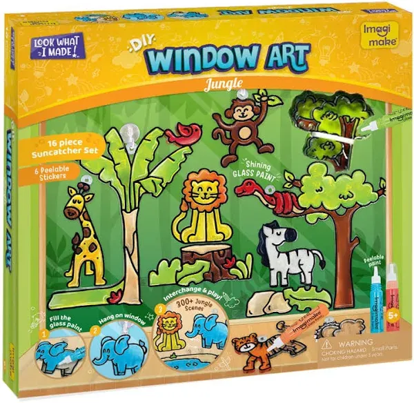 Imagimake Window Art Jungle Suncatcher Kit Kids Crafts Supplies Girls Toys Age 6-8