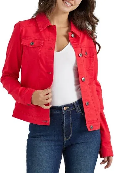 Women&#039;s solid color denim jacket, casual long sleeved button down denim jacket