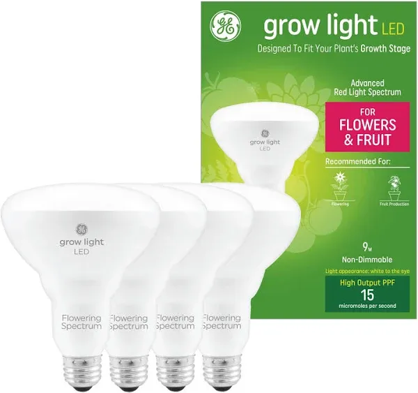 GE 9-Watt Full Spectrum BR30 LED Grow Light Bulb for Indoor Plants