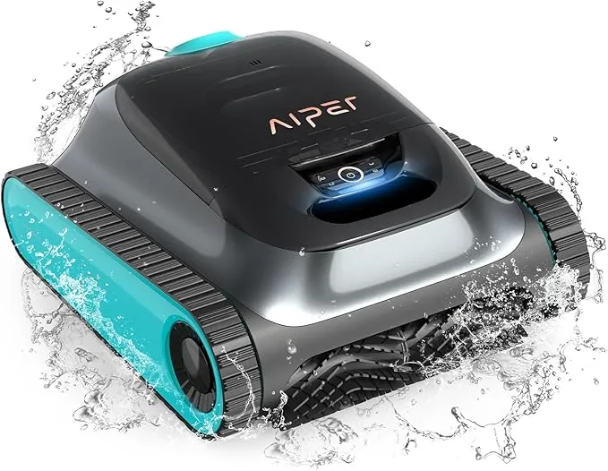 AIPER Scuba S1 Cordless Robotic Pool Cleaner, Pool Vacuum for Inground Pools, Wall and Waterline Cleaning, WavePath 2.0 Smart Navigation, 150 min Battery Life, for Pools up to 1,600 Sq.ft