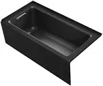 Kohler K-1946-LA-7 Archer 60" x 30" Alcove Bath with Integral Apron Flange and Left Hand Drain Black Black