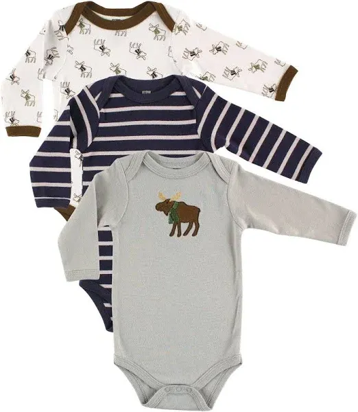 Hudson Baby Cotton Long-Sleeve Bodysuits