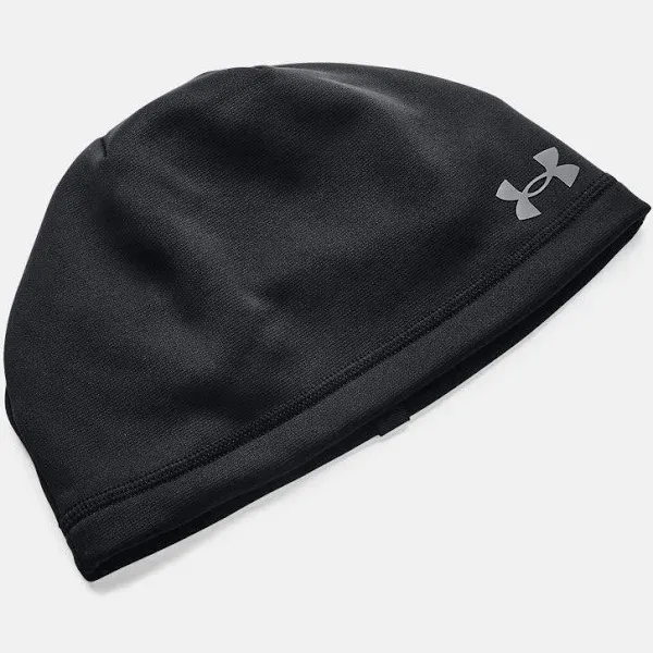 UNDER ARMOUR Men&#039;s UA Storm Beanie Armour Fleece Hat Black One Size 1365918 NWT