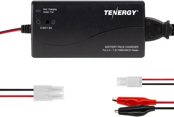 Tenergy Smart Universal Charger for NiMH Battery Pack (2.4V - 7.2V) for RC Cars, RC Airplanes, Airsoft Battery Packs (2-6 Cells)