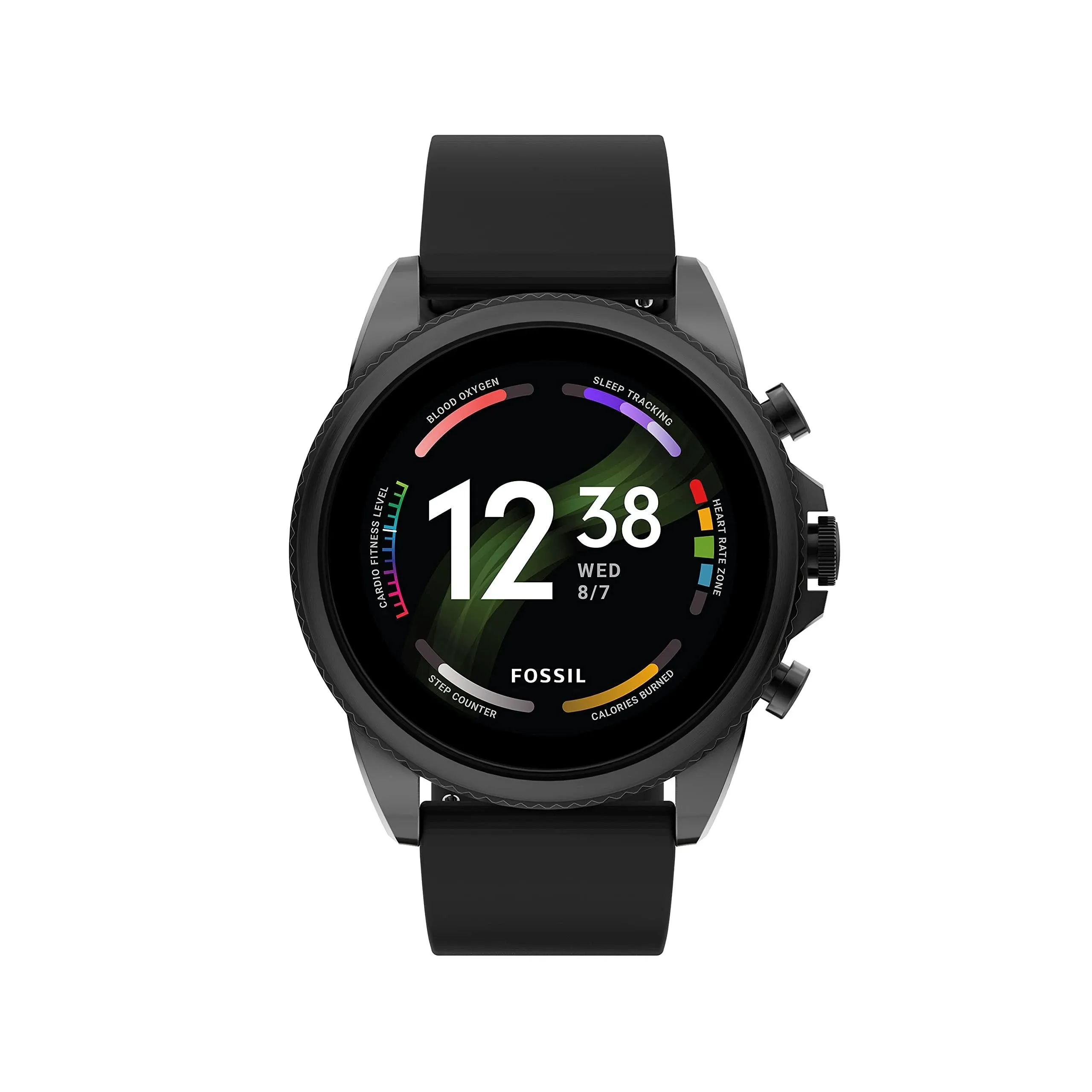 Fossil Gen6 FTW4061 Black Silicone Smartwatch Black Android Wear OS Touchscreen